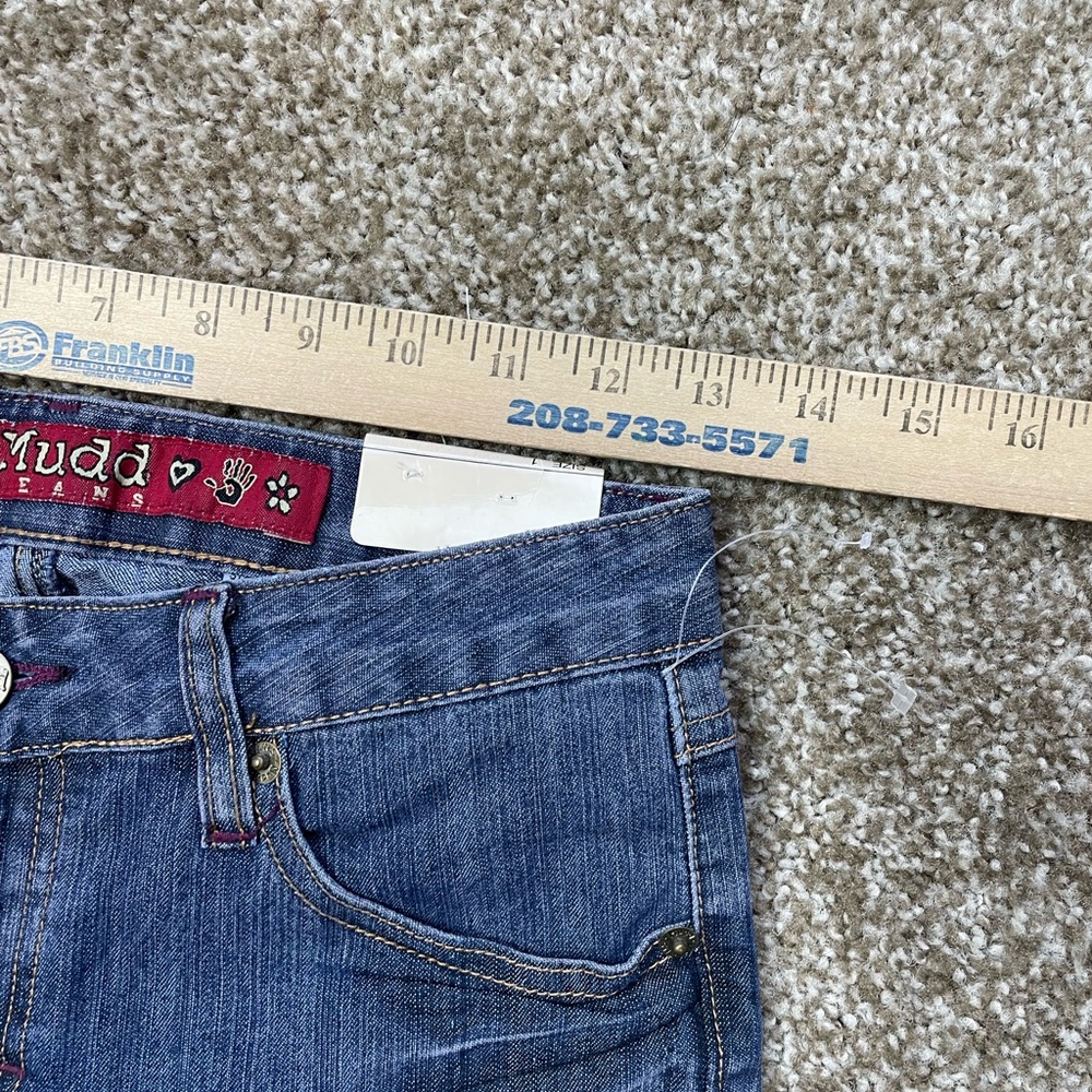 Vintage Y2K Mudd Low Rise Flare Jeans Juniors Size 1 Boho Wide Leg NWT NOS - Picture 9 of 14